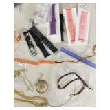 WATCH BANDS BEADED NECKLACES CHOKERS ETC.