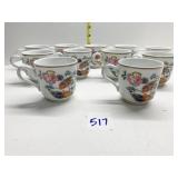 ELEVEN MOTTAHEDEH BIRD TEACUPS