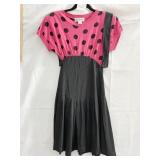 AMIALNO PINK BLACK POLKA DOT SKIRT MISSING BUTTON