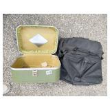 GREEN TRAVEL TRAIN CASE AND PACK
