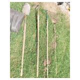 ROUND SHOVEL HOES, RAKE