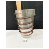 GLASS PITCHER W/ WRAPPED RED BAND