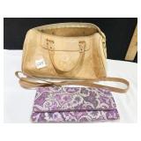 LEATHER PURSE AND VERA BRADLEY WALLET