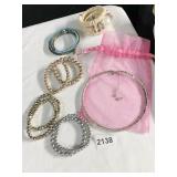 BEADED BRACELETS, RHINESTONE NECKLACE