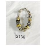 STERLING PANDORA BRACELET WITH CHARMS