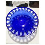 RECYCLED SAN MIGUEL COBALT BLUE BOWL 16IN W X  4.5