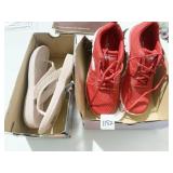 RED SKECHERS TENNIS SHOES SIZE 7 AND SKECHERS