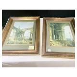 GOLD FRAMED PRINTS FRENCH SCENE 21.5" X 16.5"