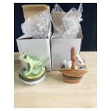 TRINKET BOXES BUNNY WITH CARROT & FROG