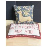DOG PILLOW & NEEDLE POINT PILLOW
