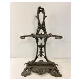 ANTIQUE UMBRELLA HOLDER CAST IRON ORNATE 27" X