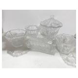 COVERED BUTTER, ASST CANDY DISHES INCLUDING ONE