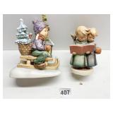 TWO GOEBELï¿½S BOY SLEDDING & ANGELS WITH SLIGHT