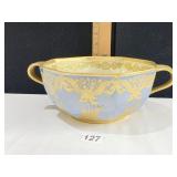 JAPAN ANTIQUE HAND PAINTED DOUBLE HANDLE BOWL