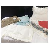 VARIOUS FABRICS, PILLOW ETC.