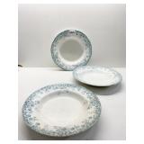 BLUE & WHITE FLORAL DINNER PLATES (3)