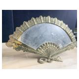 SOLID BRASS FAN MIRROR, 10.5 H X 18 W, SILVERING