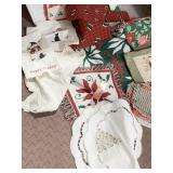 CHRISTMAS LINENS, DOILIES, TABLECLOTHS, ETC.