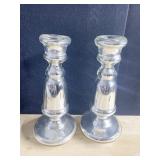 MERCURY GLASS CANDLE STICK HOLDERS, MADE IN