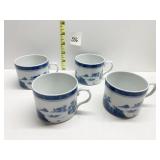 BLUE CANTON PATTERN MOTTAHEDEH 4 CUPS