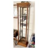 5 SHELF GLASS AND WOOD CURIO CABINET