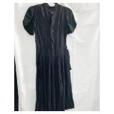 BLACK DRESS BUTTON FRONT SNAP SIDE MORNES BATH