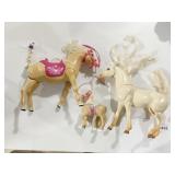 2 BARBIE HORSES, ONE WITH BATTERIES AND SMALLER