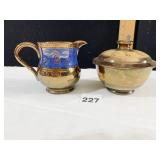 LUSTERWARE CREAMER AND COVERED SUGAR