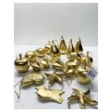 GOLD PAINTED FRUITS AND OTHER ORNAMENTS