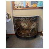 38X20X32 CURVED FRONT WALL CABINET HAND PAINTED