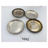 4 STERLING 2.75" D DISHES - SEE WEIGHT