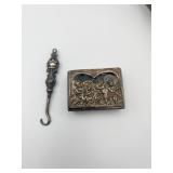 STERLING SILVER COVERED BOX WITH CHERUB DESIGN