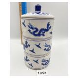 STACKING THREE SECTION DRAGON JAR 3.75 DIAMETER