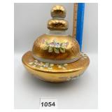 ANTIQUE BOHEMIAN CZECH ART GLASS GOLD GILT &