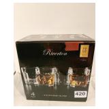 RIVERTON 10.5 OUNCE 4 PIECE WHISKEY GLASSES NEW