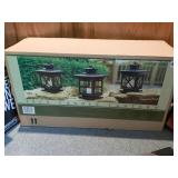 INBOX NEW THREE PIECE DIECAST CANDLE LANTERN SET