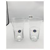 10 MOUTH BLOWN GLASSES WITH RHINESTONE AND