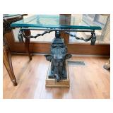 MAITLAND SMITH BRONZE ELEPHANT FIGURAL TABLE 24"