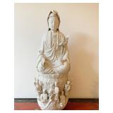 CHINESE BLANC DE CHINE GUAN YIN STATUE 31" H X