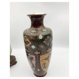 CLOISONNE VASE 9.5" H (SEE DING AS PICTURED)