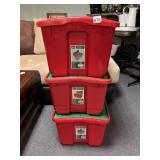 THREE FLIP LID STORAGE CONTAINERS