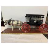 HORSE AND BUGGY ON WOOD BOARD DISPLAY