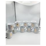 9 GOLD LETTER MUGS NEW
