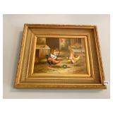 GOLD WOOD FRAME - PAINTING SIGNED LR BY 20" X 24"