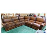 BERNHARDT DEEP BROWN 4PC. SECTIONAL BROWN LEATHER