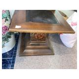 MCM SQUARE SLATE INSET TABLE WOOD BASE