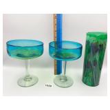 MARGARITA GLASSES, GLASS CANDLE SHADE AND PLANT