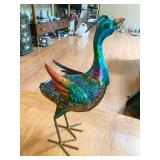 METAL PEACOCK BIRD FIGURE .