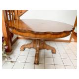 SCALLOPED EDGE WOOD DINING OR ENTRANCE TABLE DOES