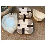 ADAM LIPPES 8 APPETIZER PLATES, 5 BOWLS, 12 PLUS